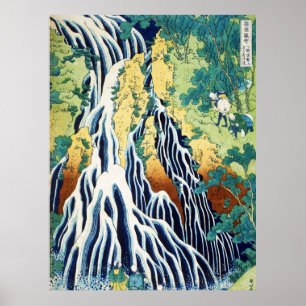Bedevaartgangers bij Kirifuri-waterval Japanse kun Poster