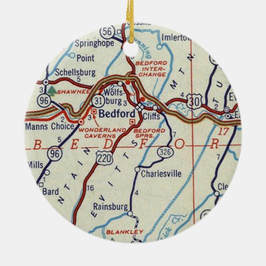 Bedford PA Keramisch Ornament (Achterkant)