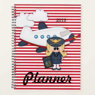 Bediende piloot met treeplank planner