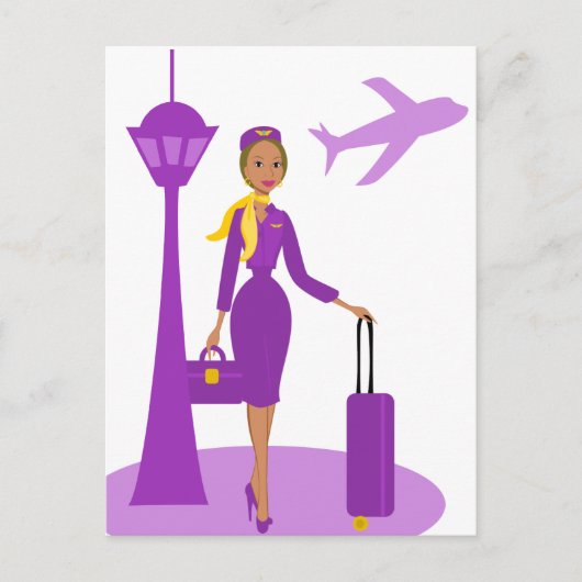 Bediende van een Fabulous Flight Briefkaart (Voorkant)