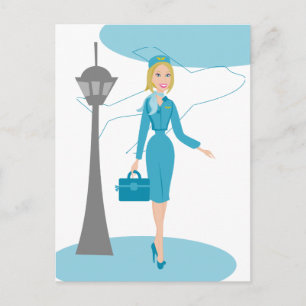Bediende van een Fabulous Flight Briefkaart