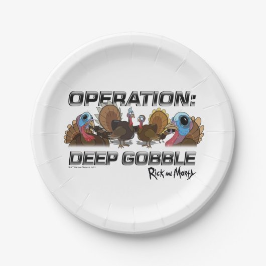 Bediening: Deep Gobble Papieren Bordje (Voorkant)
