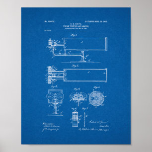 Bedieningstoestel voor zichttest - Blauwdruk Poster