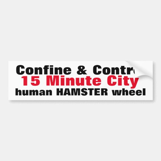 Bedieningsweg 15 minuten bij menselijke HAMSTER-wi Bumpersticker (Voorkant)