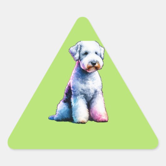 Bedington Terrier Dog Driehoek Sticker (Voorkant)