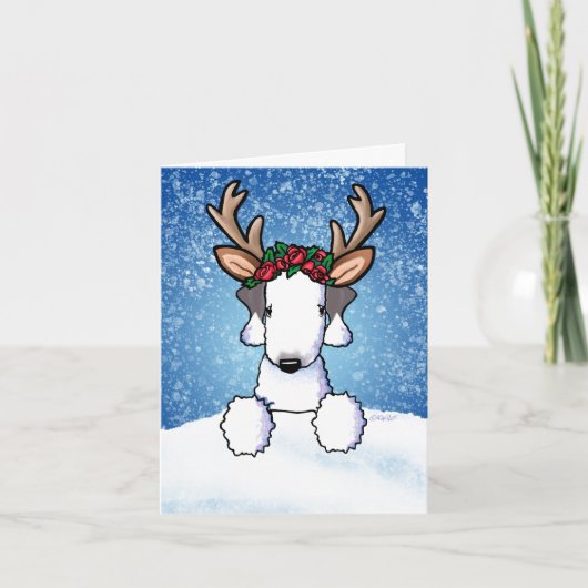 Bedlington Reindeer Holiday Kaart (Voorkant)