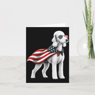 Bedlington Terrier 4 juli Amerikaanse vlag Kaart