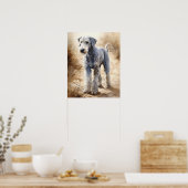 Bedlington Terrier Dog Art Imprimer Poster (Cuisine)