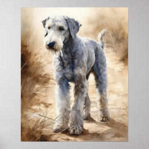 Bedlington Terrier Dog Art Print Poster