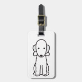 Bedlington Terrier Dog Cartoon Bagagelabel (Voorkant verticaal)