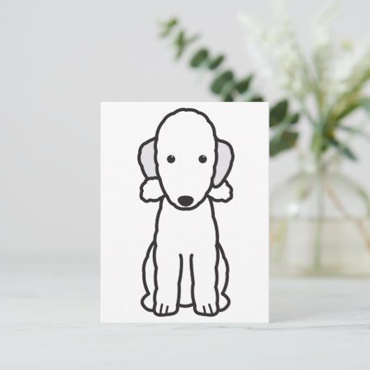 Bedlington Terrier Dog Cartoon Briefkaart (Staand voorkant)