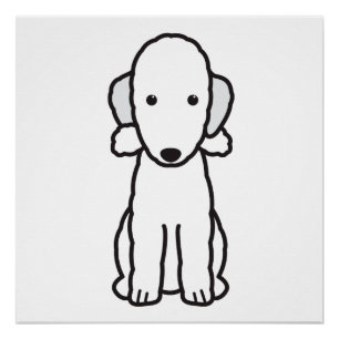 Bedlington Terrier Dog Cartoon Perfect Poster