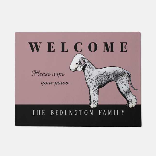  Bedlington Terrier Doormat Deurmat (Voorkant)