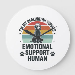 Bedlington Terrier Emotionele Ondersteuning Mens V Grote Klok