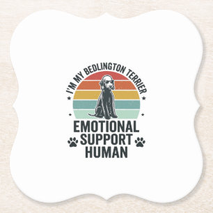 Bedlington-terriër Emotionele Ondersteuning Mens V Kartonnen Onderzetters