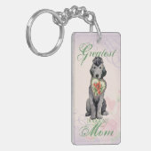 Bedlington Terrier Heart Mam Sleutelhanger (Voorkant Links)