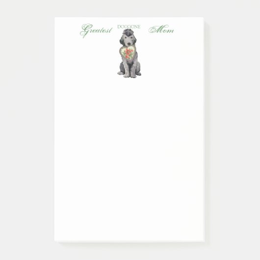Bedlington Terrier Heart Mom Post-it Notes (Devant)