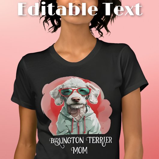 Bedlington Terriër Hond Moeder Zonnebril T-shirt