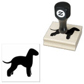 Bedlington Terrier Hond Silhouet Rubber Stamp Rubberstempel (Gestempeld)