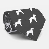 Bedlington Terrier Hond Silhouetten Patroon Grijs Stropdas (Opgerold)