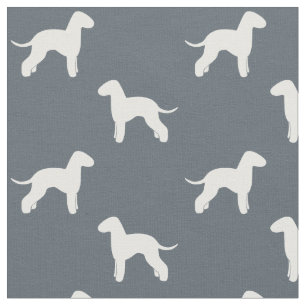 Bedlington Terrier Hondenras Silhouettes Pattern Stof