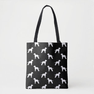 Bedlington Terrier Hondenras Silhouettes Patterned Tote Bag