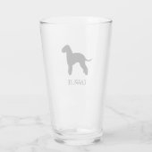 Bedlington Terrier hondensilhouet gepersonaliseerd Glas (Achterkant)