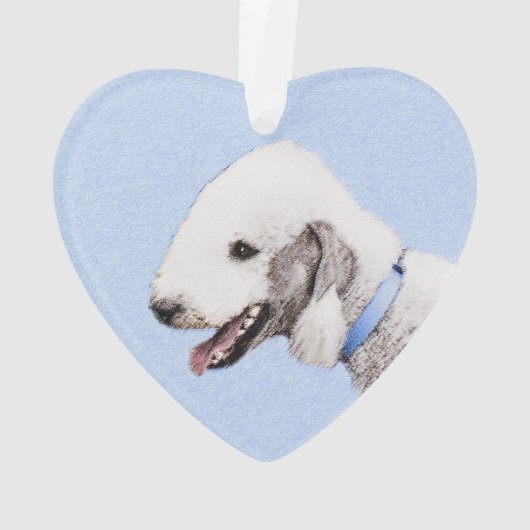 Bedlington Terrier Painting - Art original du chie (dos)