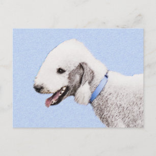 Bedlington Terrier Painting - Originele Dog Art Briefkaart