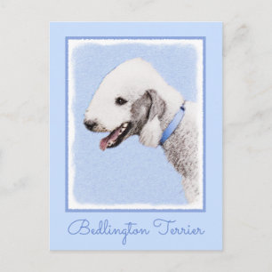Bedlington Terrier Painting - Originele Dog Art Briefkaart
