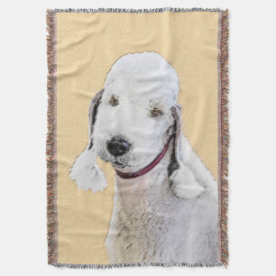 Bedlington Terrier Painting - Originele Dog Art Deken