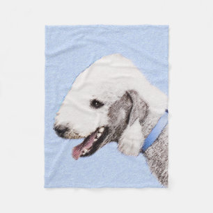 Bedlington Terrier Painting - Originele Dog Art Fleece Deken