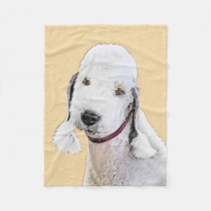 Bedlington Terrier Painting - Originele Dog Art Fleece Deken