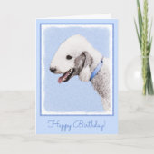 Bedlington Terrier Painting - Originele Dog Art Kaart (Voorkant)