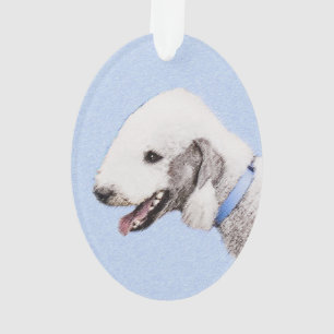 Bedlington Terrier Painting - Originele Dog Art Ornament