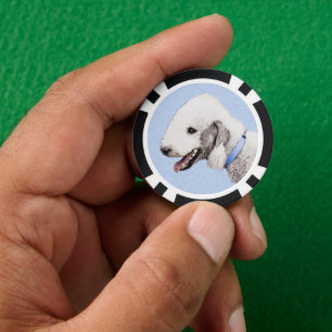 Bedlington Terrier Painting - Originele Dog Art Poker Chips