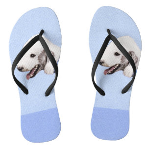 Bedlington Terrier Painting - Originele Dog Art Teenslippers