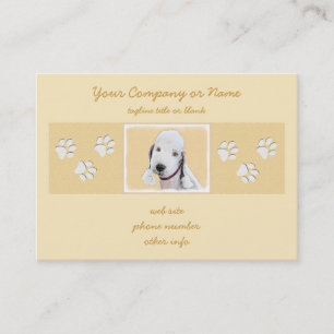 Bedlington Terrier Painting - Originele Dog Art Visitekaartje