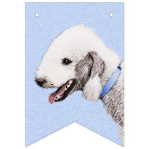 Bedlington Terrier Painting - Originele Dog Art Vlaggetjes