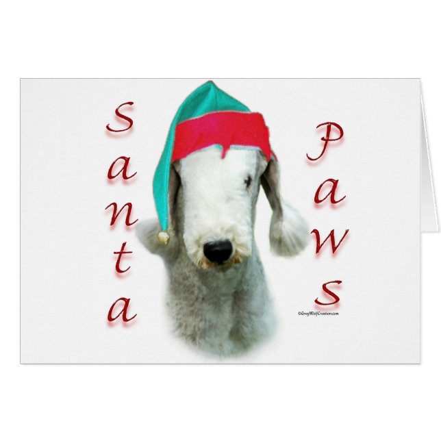 Bedlington Terrier Santa Paws (Voorkant Horizontaal)
