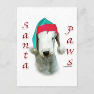 Bedlington Terrier Santa Paws Feestdagenkaart