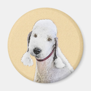 Bedlington Terrier Schilderij - Originele Honden K Magneet