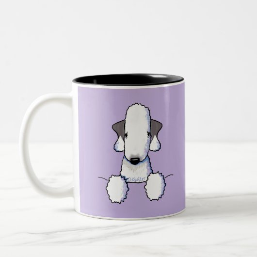 Bedlington Terrier Two-Tone Coffee Mok (Links)