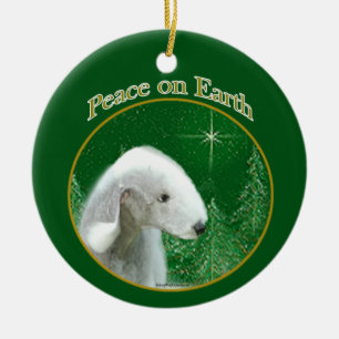 Bedlington Terrier Vrede Keramisch Ornament