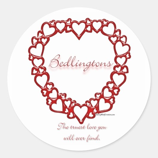 Bedlington Terrier Ware Liefde - Sticker (Voorkant)