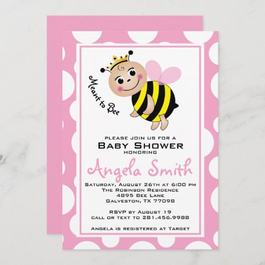 Bedoeld om Baby shower uitnodiging te zijn (Voorkant / Achterkant)