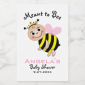 Bedoeld om Bee Baby shower Beverage Label Wijn Etiket (Enkel label)
