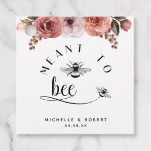 Bedoeld om bij te zijn, Roos Gold Blush Floral Bedankjes Labels