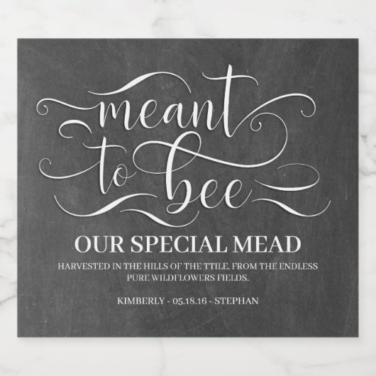 Bedoeld om bruiloft Mead - Honing Wijn Likeurfles Etiket (Enkel label)