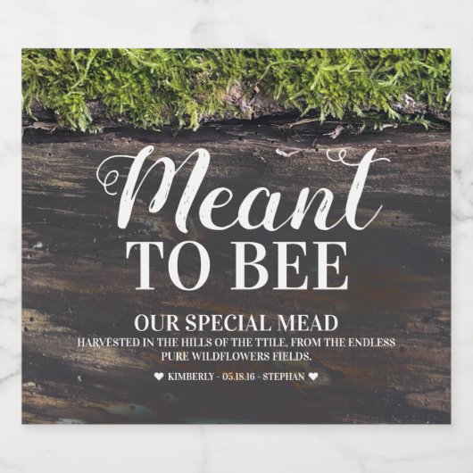 Bedoeld om bruiloft Mead - Honing Wijn Likeurfles Etiket (Enkel label)